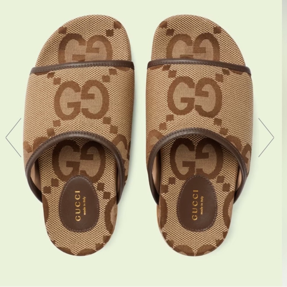 SOLD -NEW Gucci jumbo GG logo Angelina platform slides - Picture 3 of 14